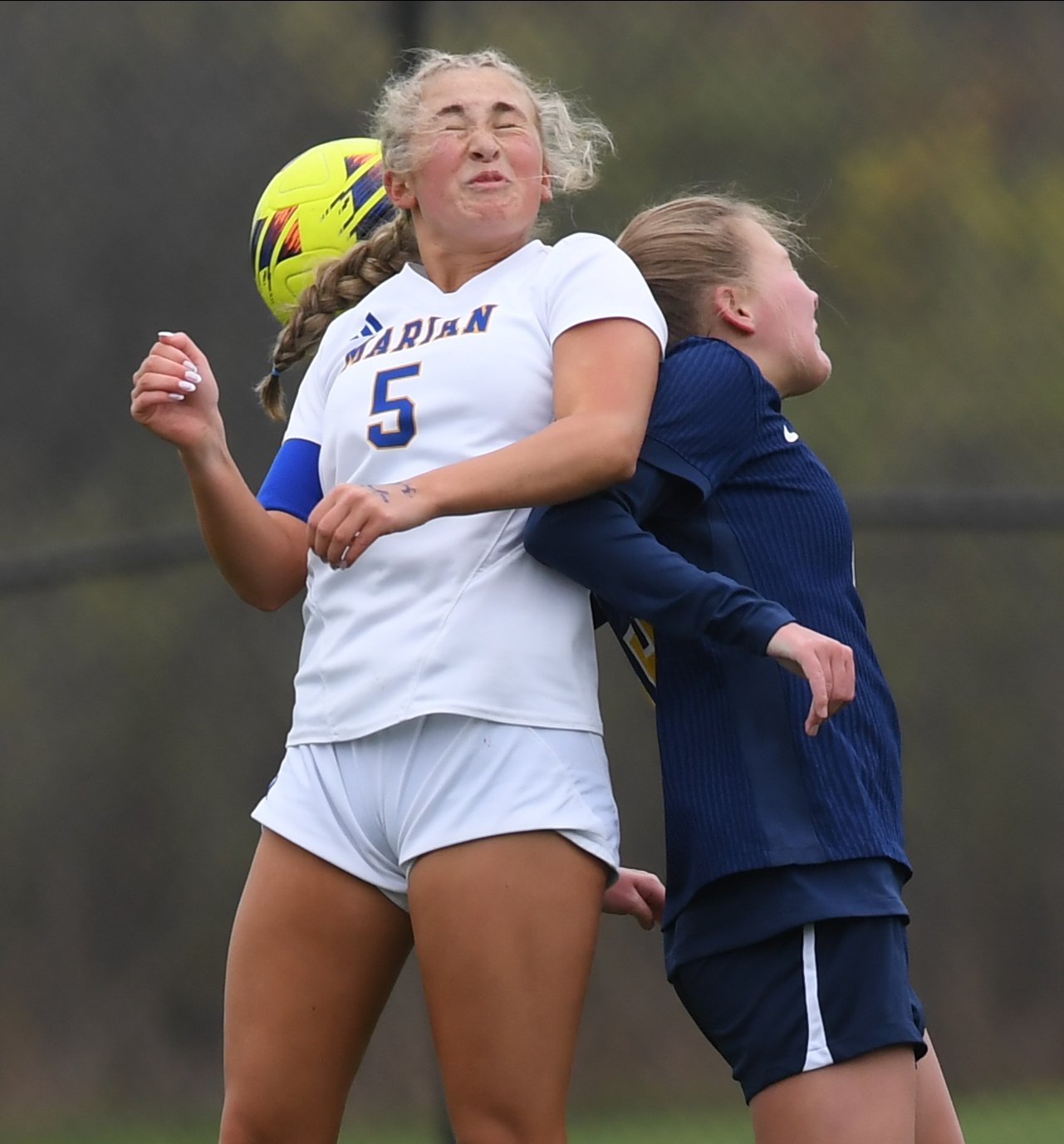 The Bloomfield Hills Marian Mustangs defeated the Hartland Eagles 3-2...