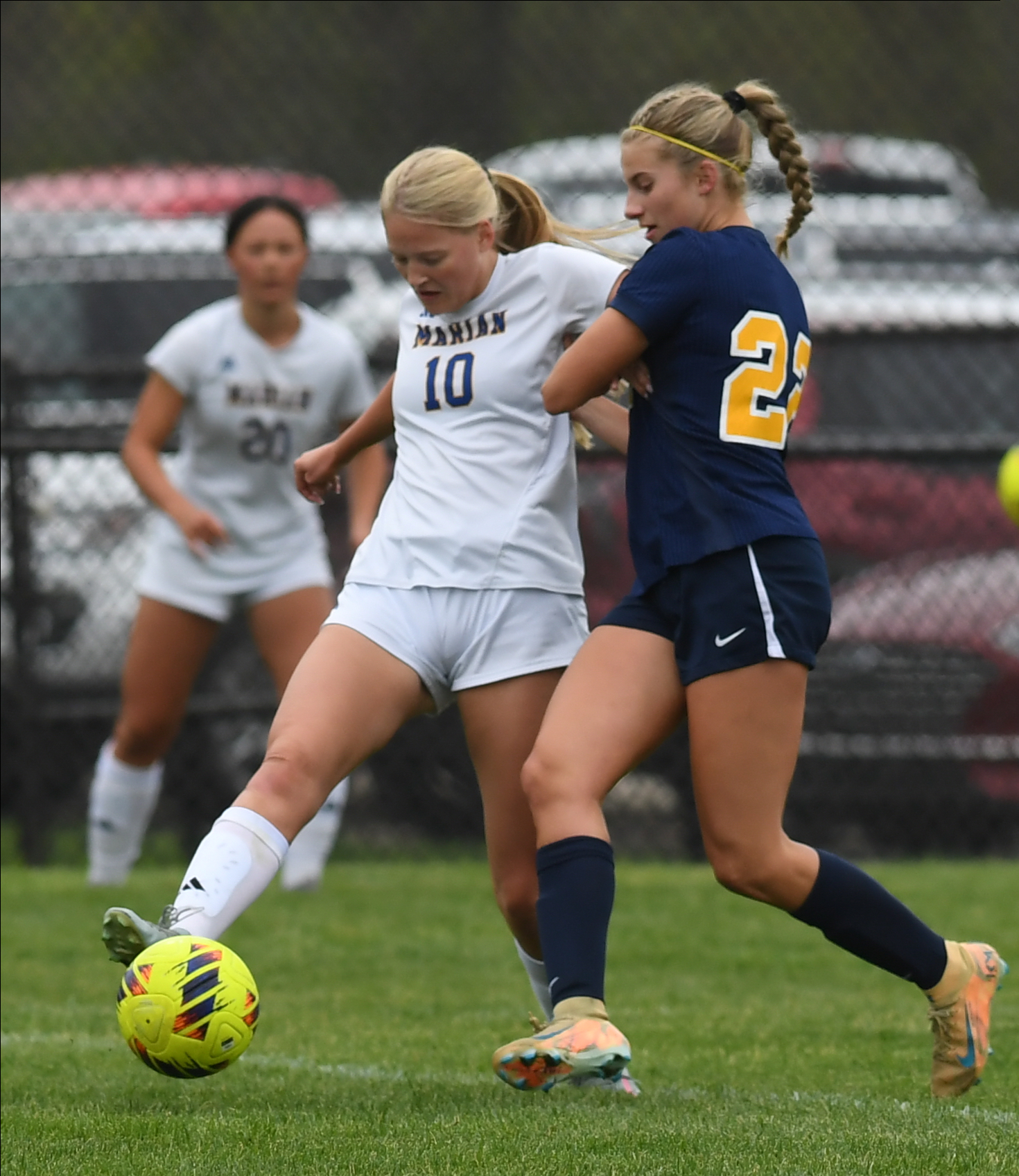The Bloomfield Hills Marian Mustangs defeated the Hartland Eagles 3-2...