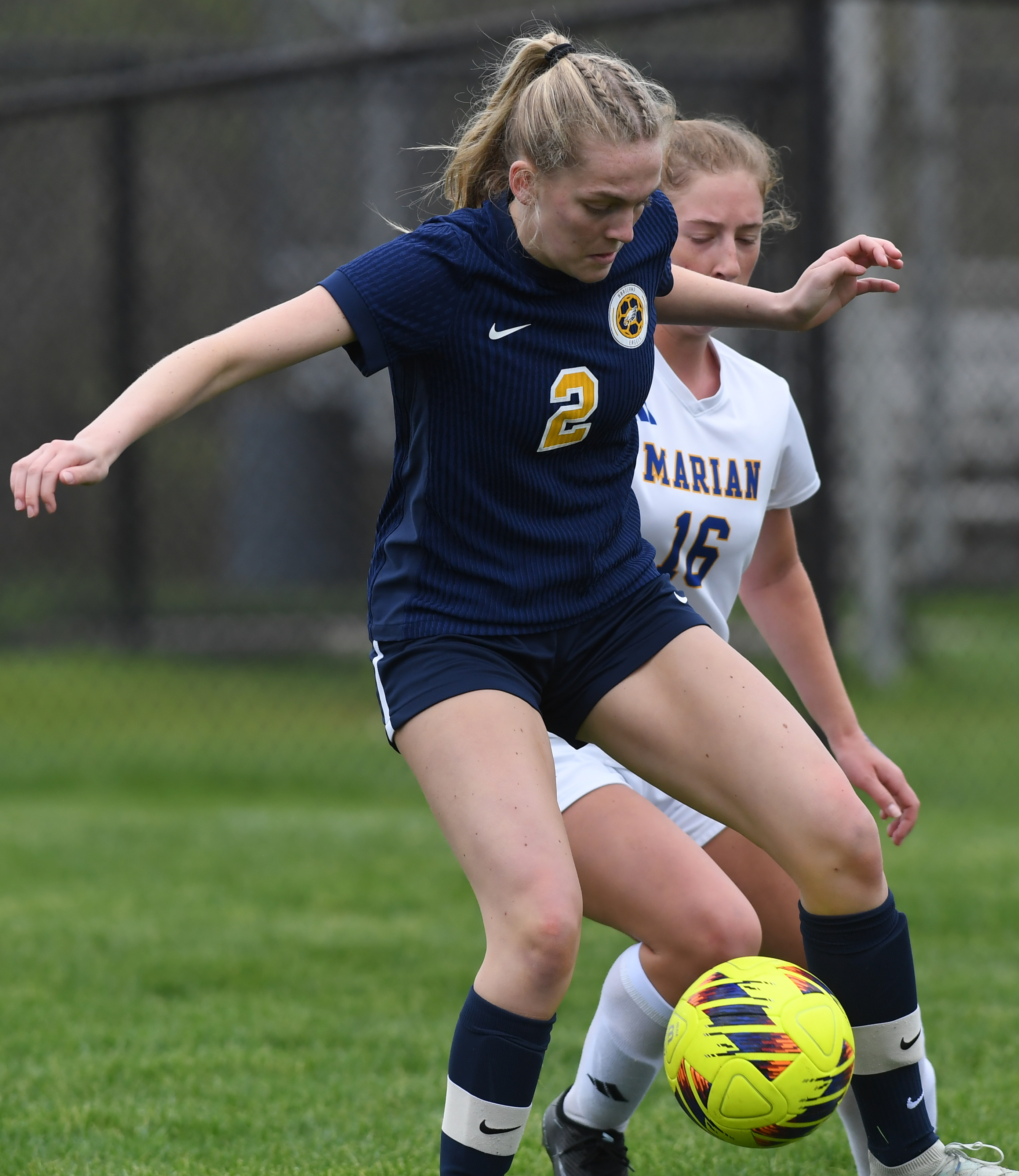 The Bloomfield Hills Marian Mustangs defeated the Hartland Eagles 3-2...