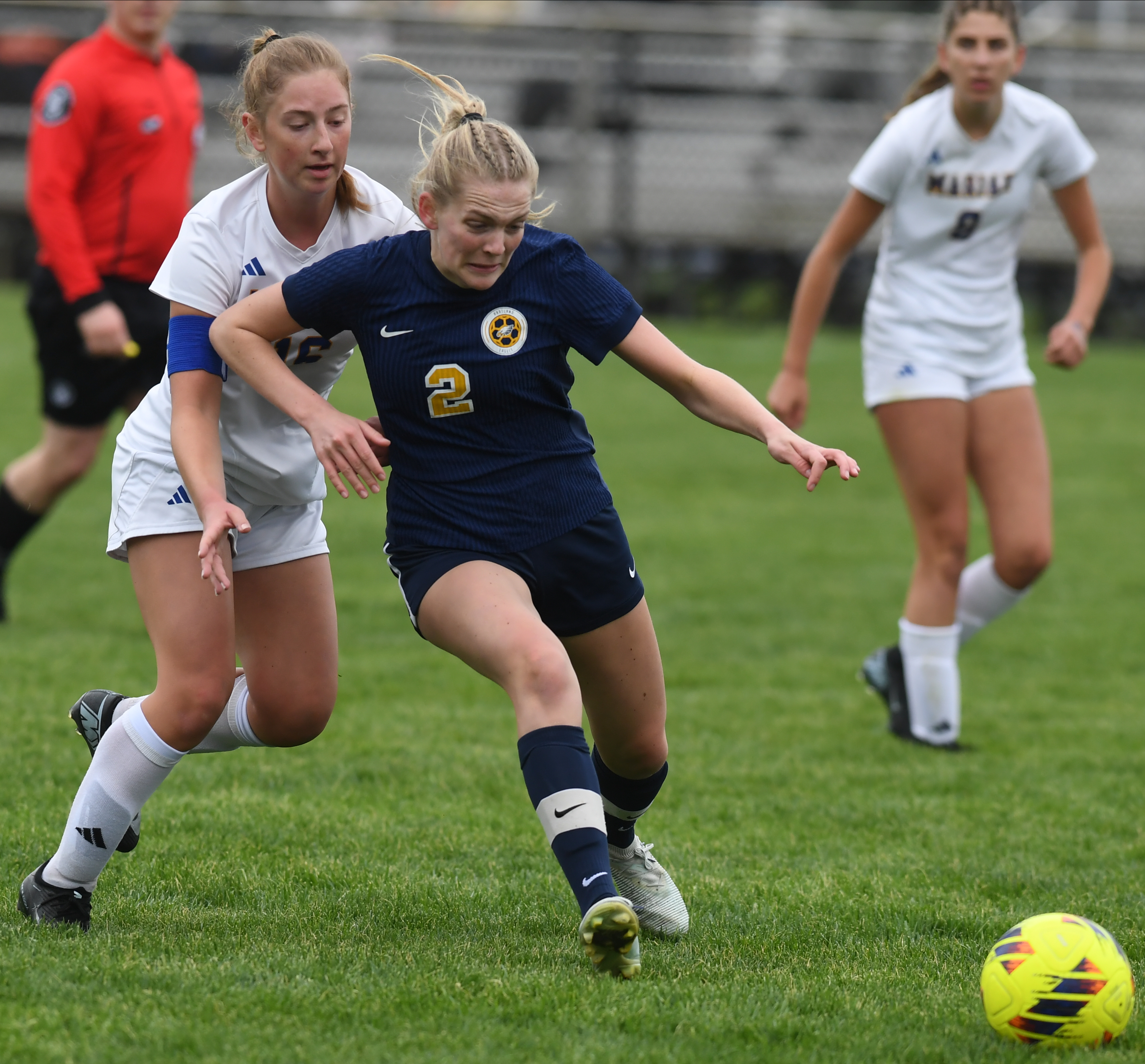 The Bloomfield Hills Marian Mustangs defeated the Hartland Eagles 3-2...