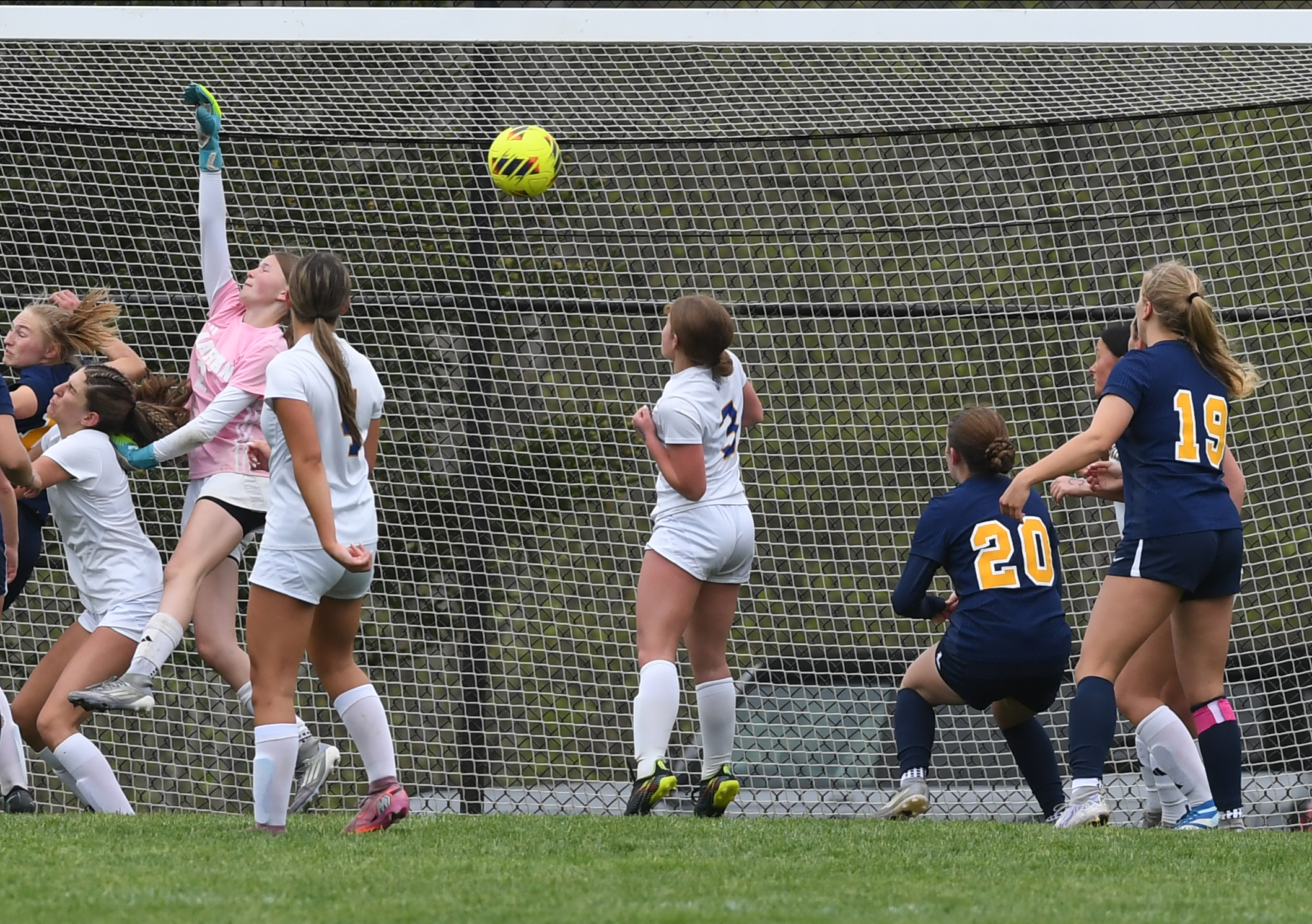 The Bloomfield Hills Marian Mustangs defeated the Hartland Eagles 3-2...