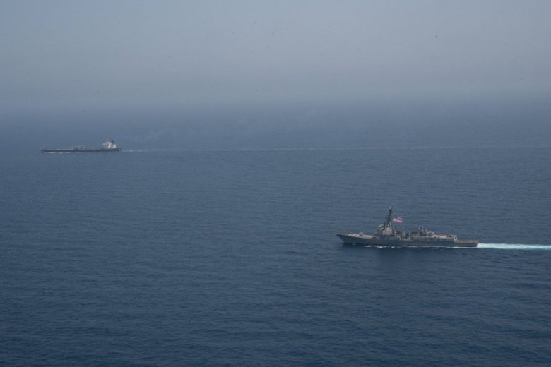 USS Pinckney with intercepted ship