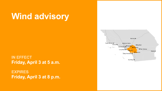 Wind advisory active for the Orange County and Santa Ana Mountains area Friday – Orange County Register