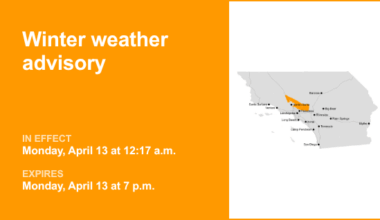 Winter weather advisory affecting 5 Freeway north of LA until Monday evening – gusts may reach 45 mph – Orange County Register