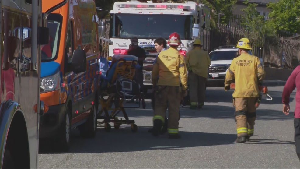 A boy was rescued after being stuck inside a chimney at a northeast Bakersfield home Wednesday afternoon. PHOTO: KBAK/KBFX