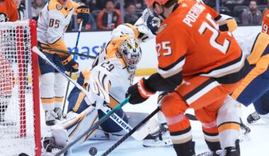 Justus Annunen stops 43 shots for 3rd career shutout in Predators' 5-0 win over Ducks