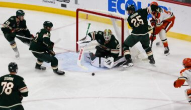 Wallstedt makes 35 saves for Wild in a 3-2 win over the Ducks in a playoff tuneup for both teams