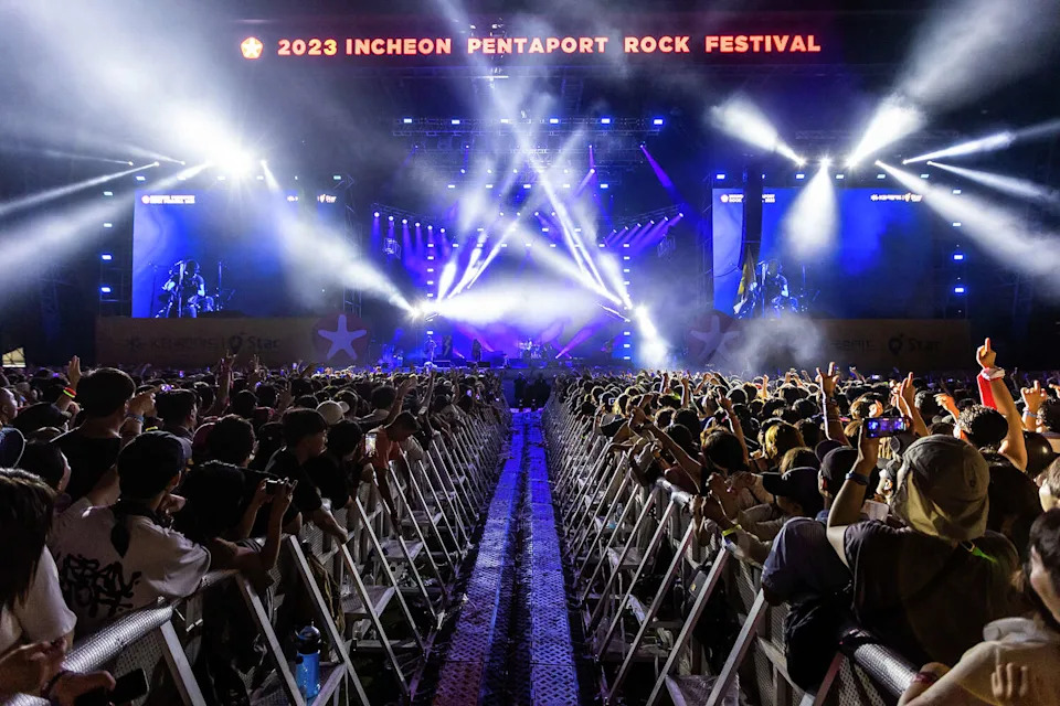 The Strokes perform at the Pentaport Rock Festival on Aug. 5, 2023, in Seoul, South Korea. (Justin Shin/Getty Images)