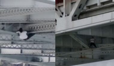 Bay Bridge chase: Stolen car suspect hangs from beams