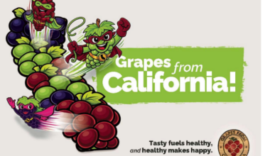 california grapes promotional marketing piece with cartoon