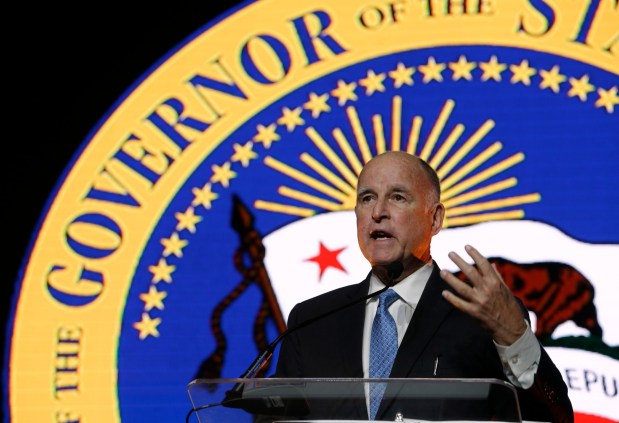 Gov. Jerry Brown speaks in Sacramento on May 24, 2018. (AP Photo/Rich Pedroncelli)