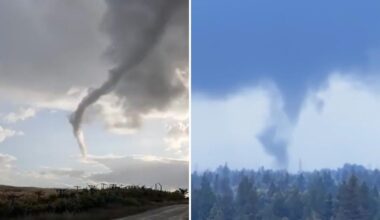 Rare moment caught on camera as three tornadoes touch down in California