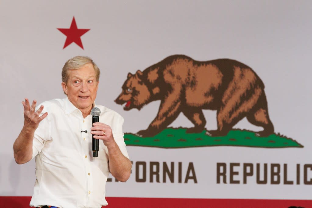 Billionaire entrepreneur and former presidential candidate Tom Steyer is polling at 9%. ZUMAPRESS.com