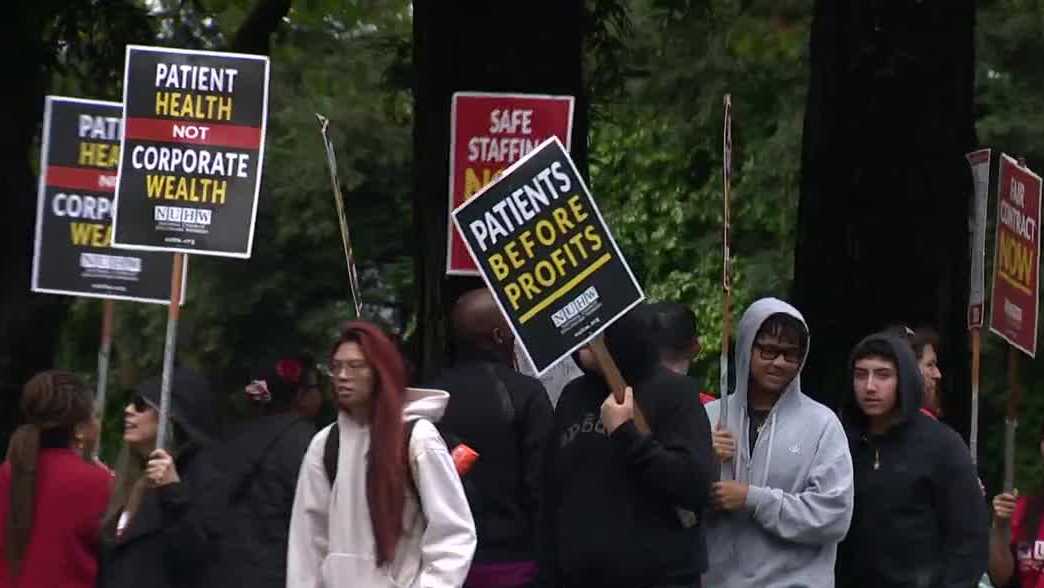 Staffing and pay concerns at the forefront of Sutter Health workers informational picket