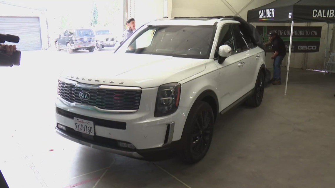 Sacramento veteran gets a new car donated by GEICO and refurbished at Caliber Collision