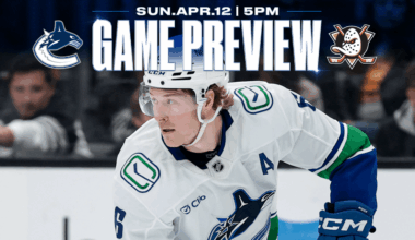 Canucks Finish California Trip with Stop in Anaheim to Face Ducks