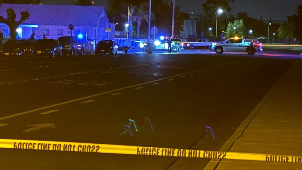 One person was hurt after a crash on Beale Avenue Monday night. PHOTO: KBAK/KBFX