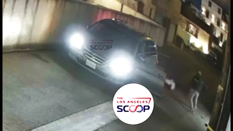 The suspect's vehicle is a gray Honda minivan with California license plate 9LFP397. (THe LA Scoop)