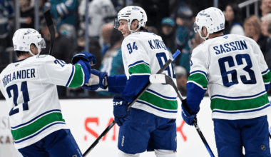 Canucks tie game late in 3rd period, edge Sharks in shootout