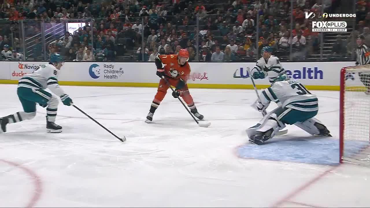 John Carlson's 1st hat trick in a 17-year career sends Ducks past Sharks 6-1, snaps 6-game skid