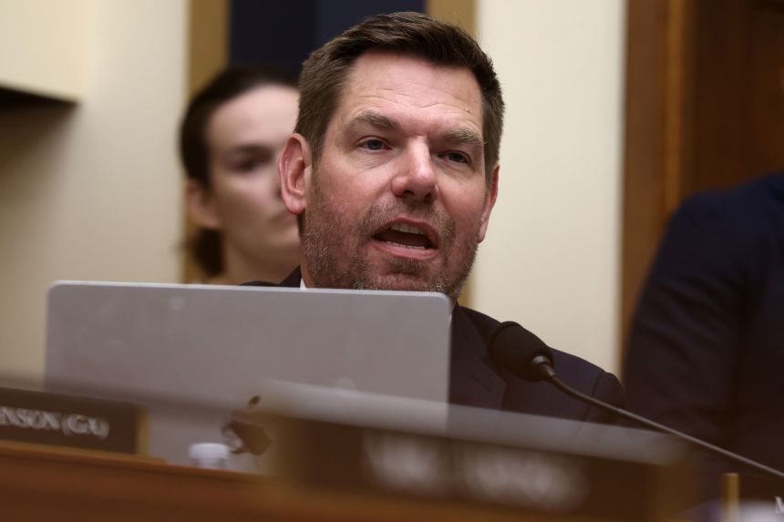 Rep. Eric Swalwell (D-CA) at a congressional hearing in Washington, DC. earlier this year.