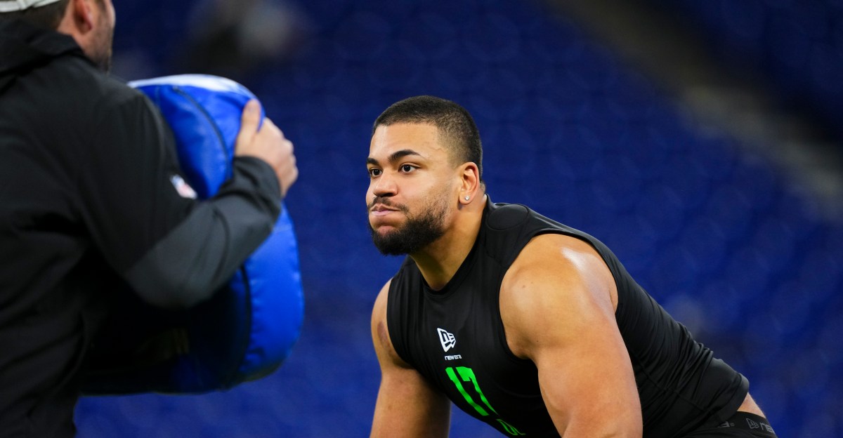 The 49ers have selected an offensive tackle with their final pick in the NFL Draft
