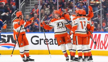 Gauthier breaks late tie as the Ducks beat the Oilers 6-4 in Game 2 to even series