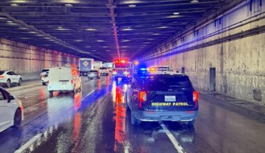 Burst water main floods Bay Bridge lanes in Treasure Island tunnel