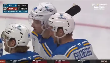 Dylan Holloway with a Powerplay Goal vs. Anaheim Ducks