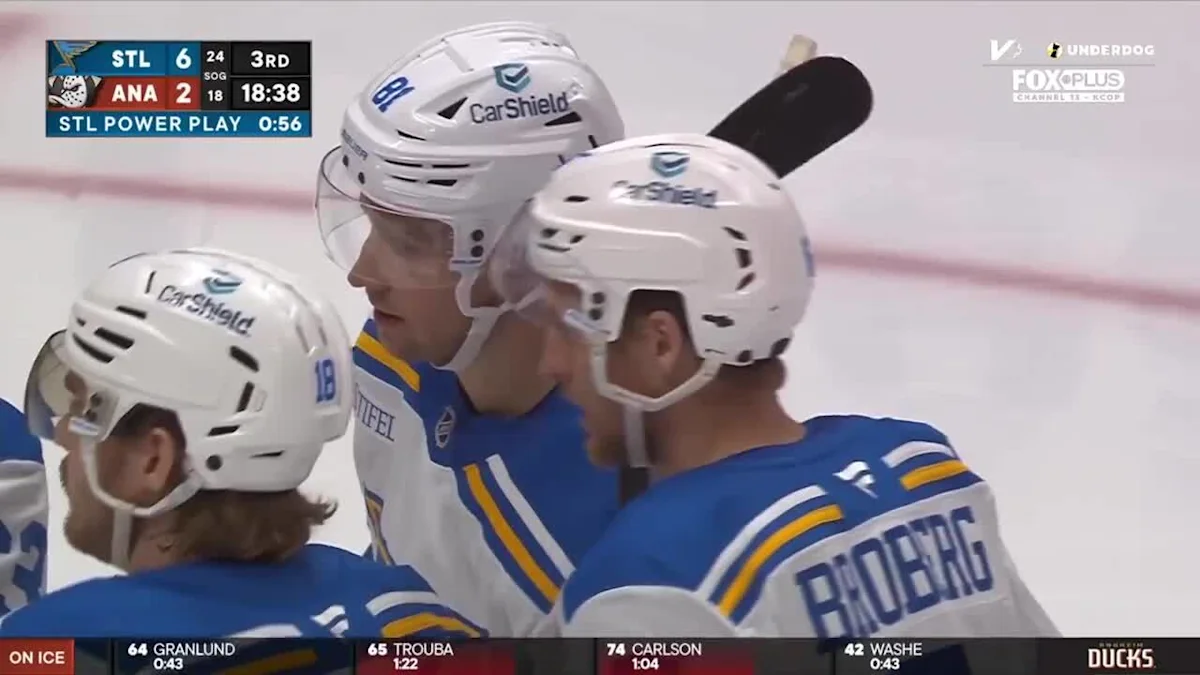 Dylan Holloway with a Powerplay Goal vs. Anaheim Ducks