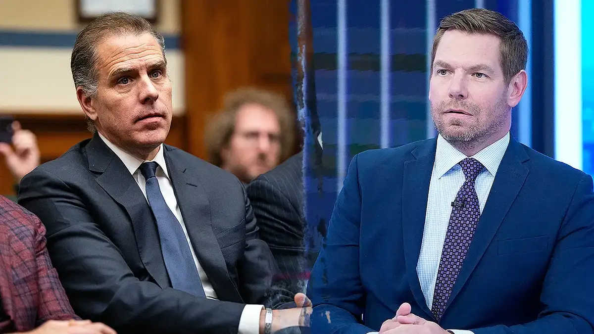 Rep. Eric Swalwell standing next to Hunter Biden