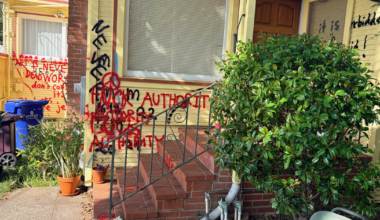Oakland house covered in odd graffiti, causing neighbor outrage