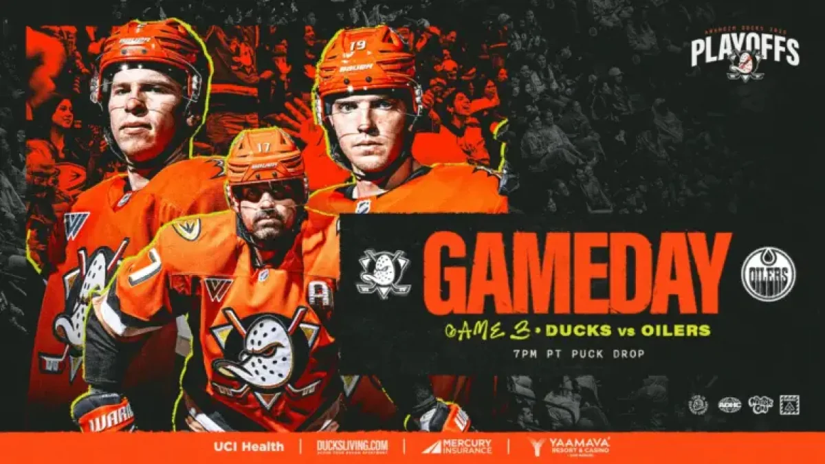 Ducks Game shifts to Anaheim with series tied 1-1