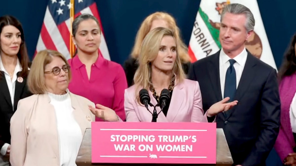 Jennifer Siebel Newsom speaks at Planned Parenthood funding bill signing ceremony