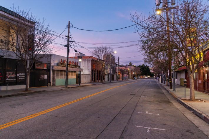 a shot of a Chinatown street