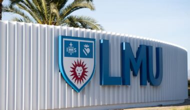 LMU signage on LMU Dr. entrance