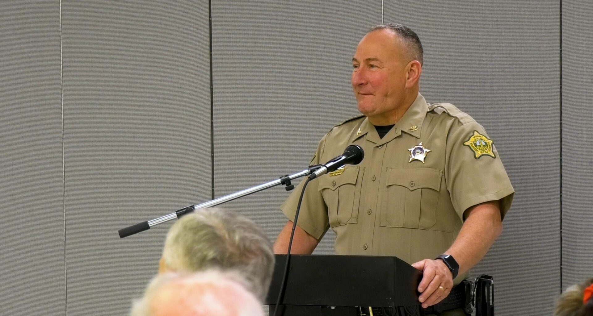 Sheriff Hightower has lunch and talks about scam calls at Oakland Baptist Church