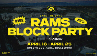 Los Angeles Rams and Zillow welcome fans to their block for first ever fan facing NFL Draft Experience at Hollywood Park in Inglewood, CA