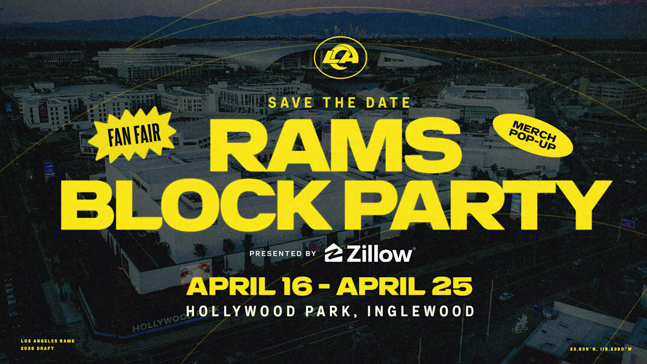 Los Angeles Rams and Zillow welcome fans to their block for first ever fan facing NFL Draft Experience at Hollywood Park in Inglewood, CA