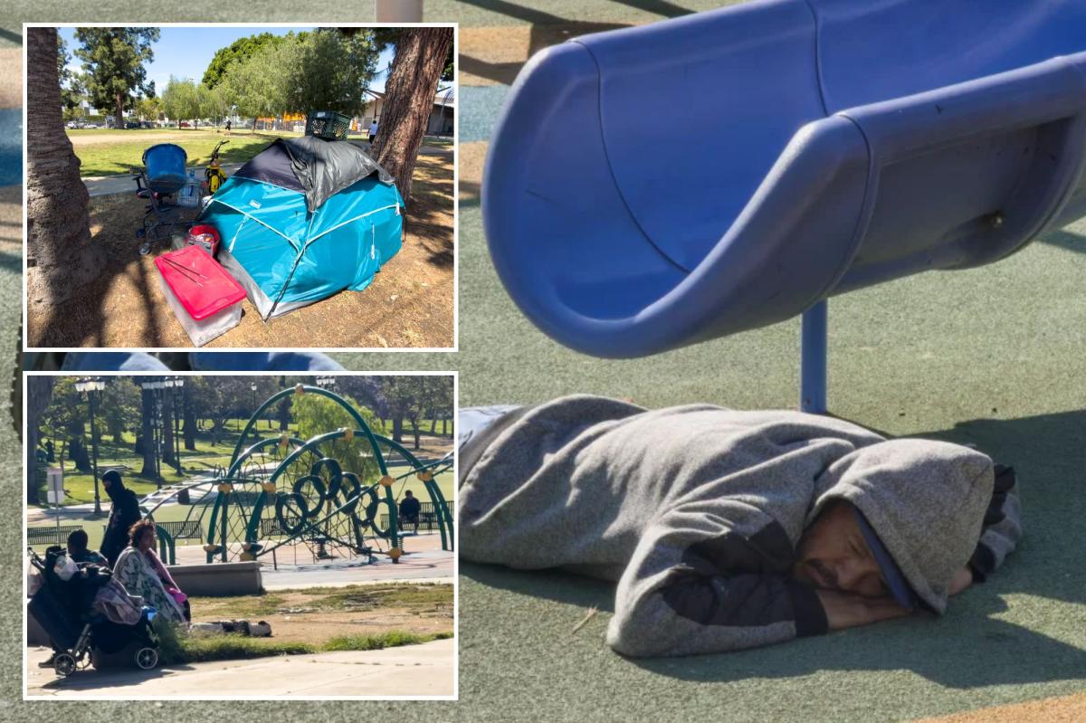 Homeless encampments overtake kids’ parks across LA in disturbing scenes