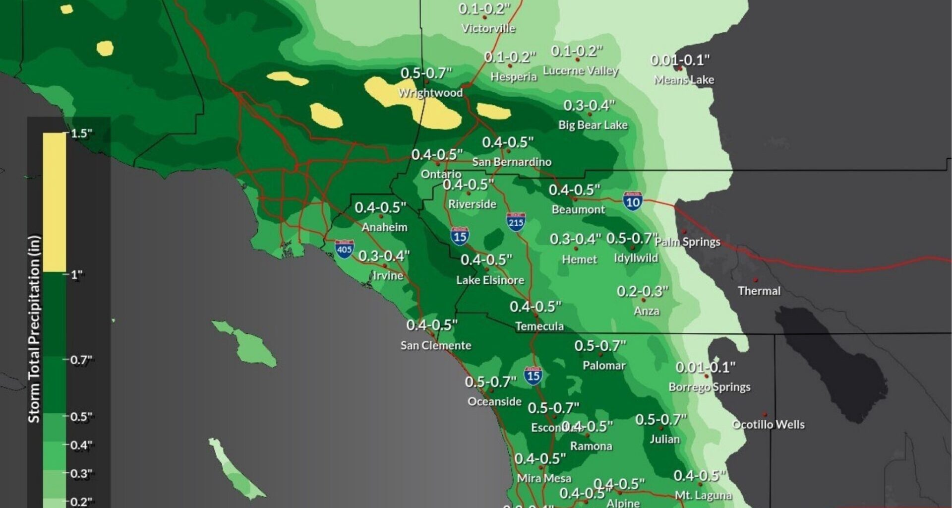 Rain And Mountain Snow Expected Across Southern California Through Monday