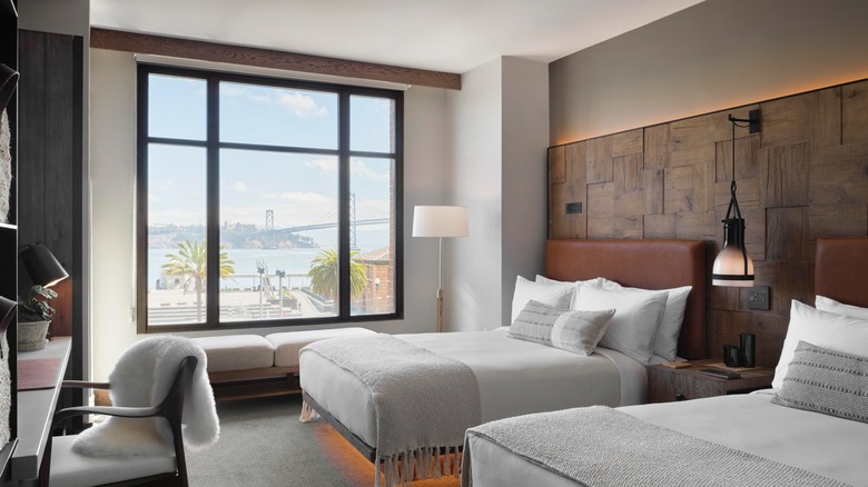 Hotel room with two queen beds at 1 Hotel San Francisco