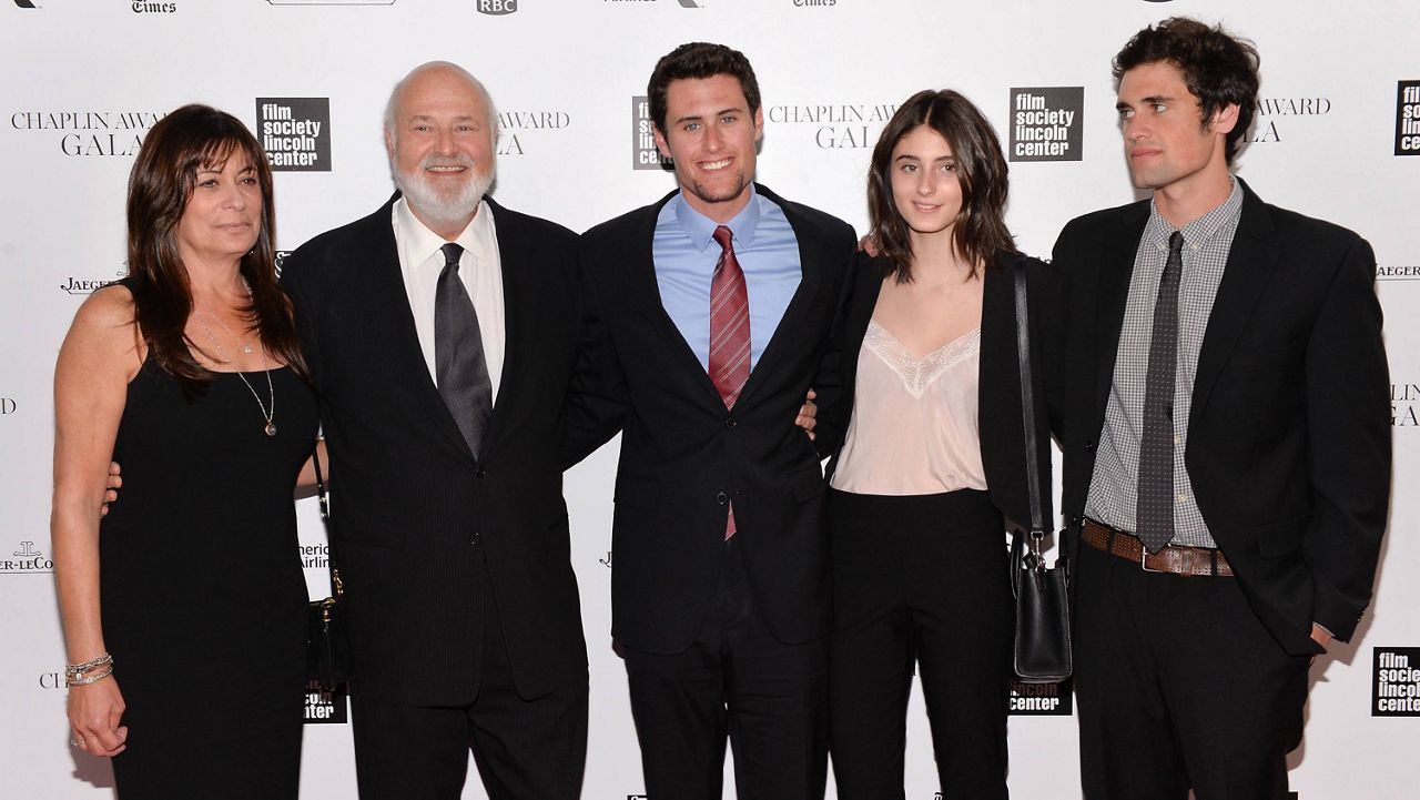 Rob Reiner, second left, poses with his wife Michele, left, and children Jake, center, Romy, and Nick at the 41st annual Chaplin Award Gala at Avery Fisher Hall on April 28, 2014, in New York. (Photo by Evan Agostini/Invision/AP)