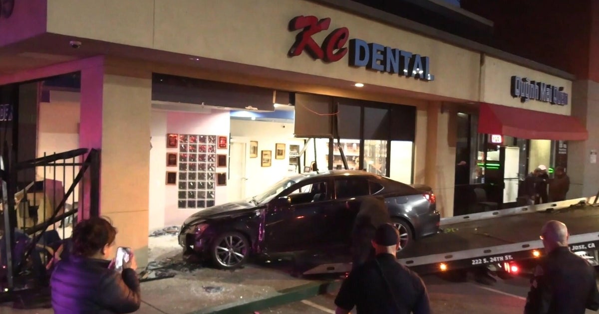 Stolen car plows into San Jose dentist office; driver arrested