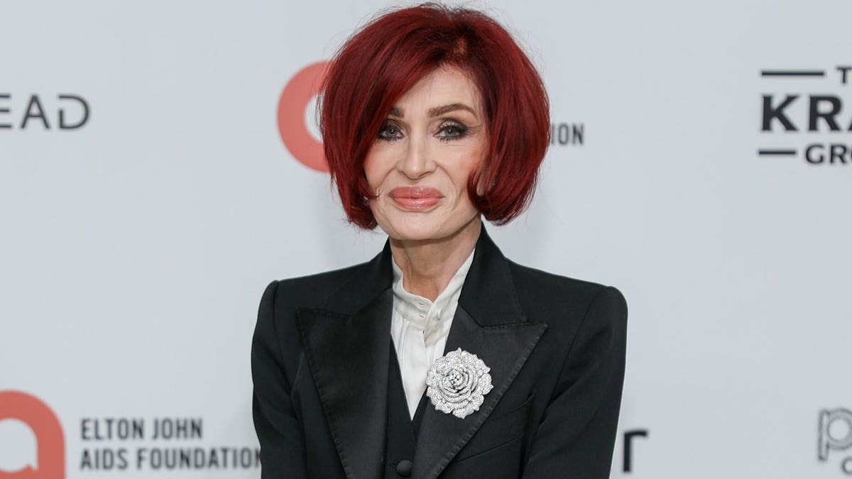 Sharon Osbourne at the Elton John AIDS Foundation Oscars party in Los Angeles in March 2026.