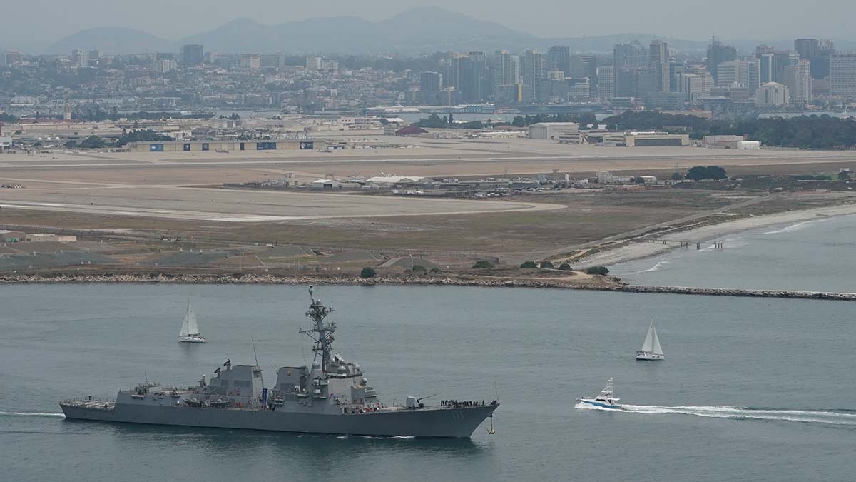 San Diego-based USS Spruance 'blows hole' in Iranian ship, Marines board