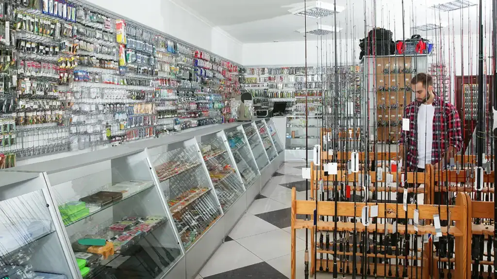 shopping in tackle shop