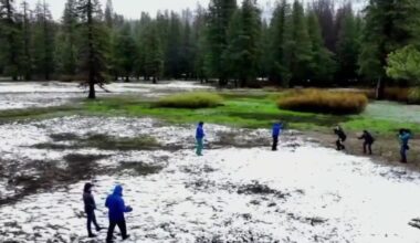 California's snow survey for the month of April is at zero