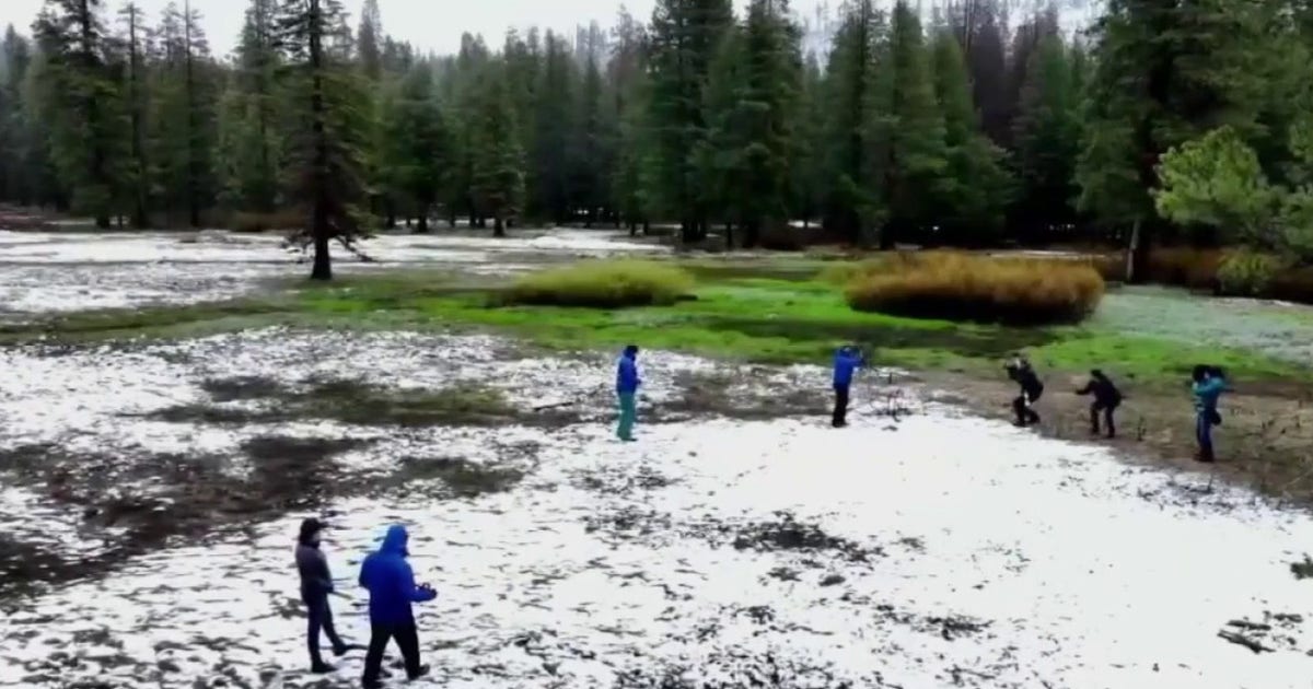 California's snow survey for the month of April is at zero
