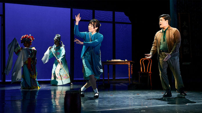 PHOTO: Mike Palma | South Pasadena News | (L-R) Ai Toyoshima, Brian Shimasaki Liebson, Grace Yoo, and Scott Keiji Takeda in RODGERS AND HAMMERSTEIN’S FLOWER DRUM SONG, produced by East West Players and the Japanese American Cultural and Community Center.